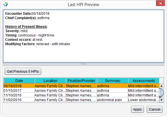 Sample patient profile (HPI). Abbreviation: HPI, high agency/positive